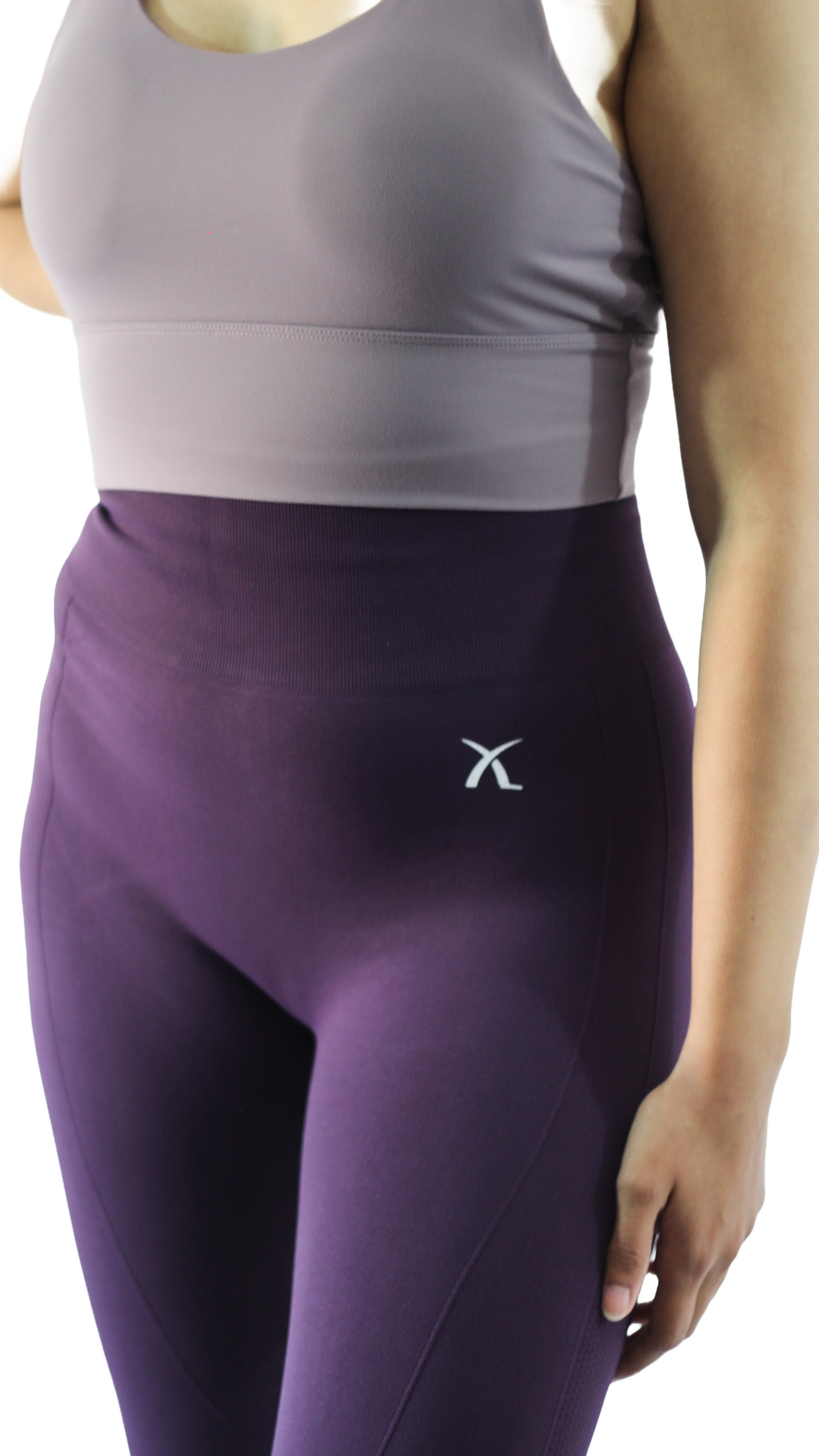 Compression Leggings - Blue Grey/Brown/Plum