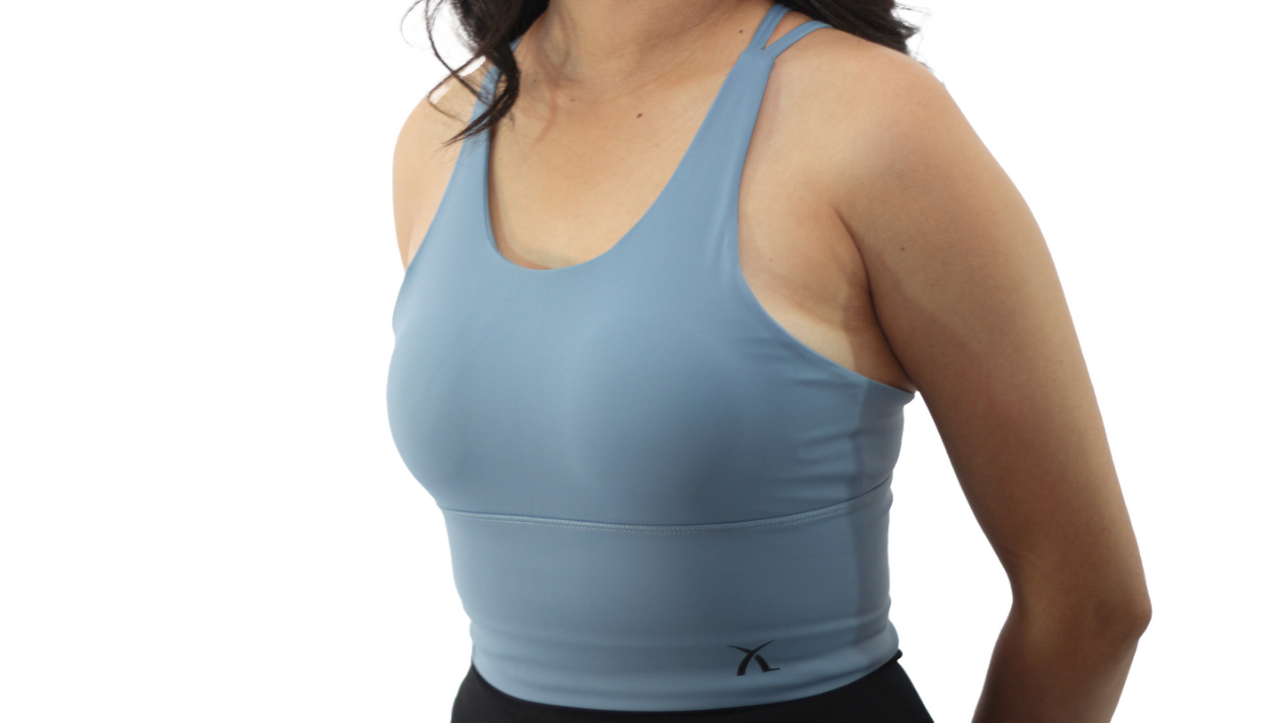 Conscious Cropped Cut-out Sports Bra - Powder Blue