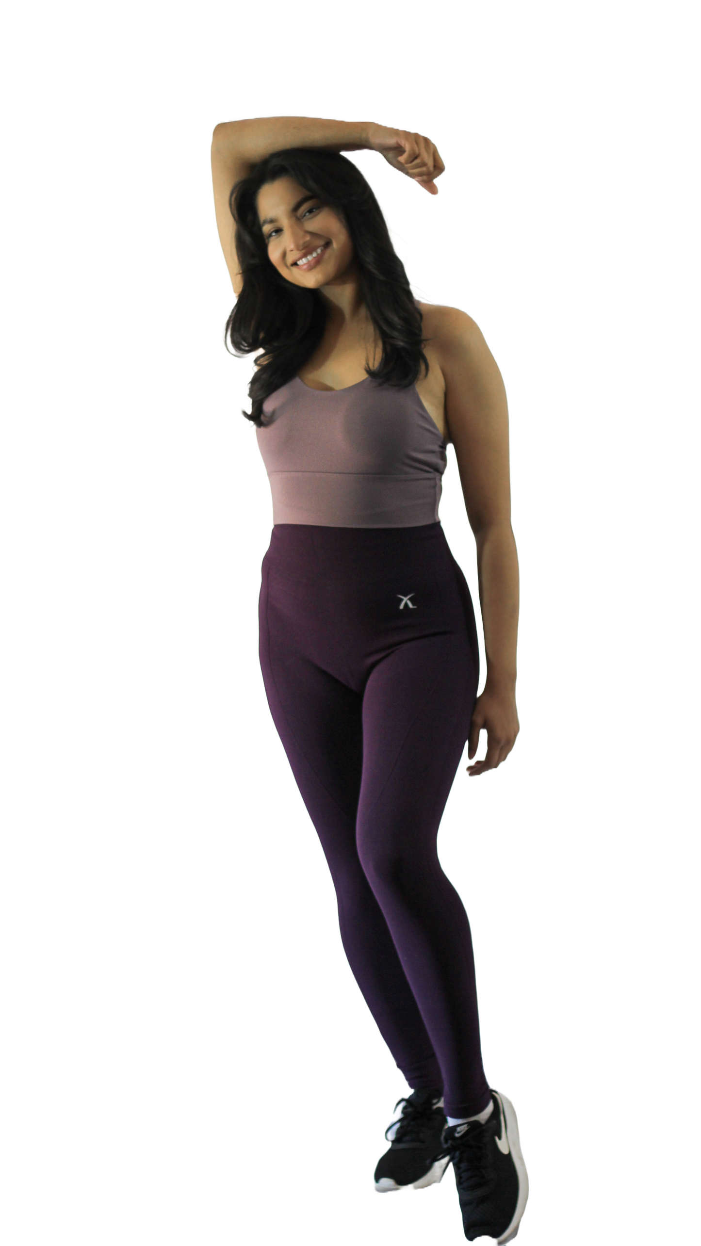 Compression Leggings - Blue Grey/Brown/Plum