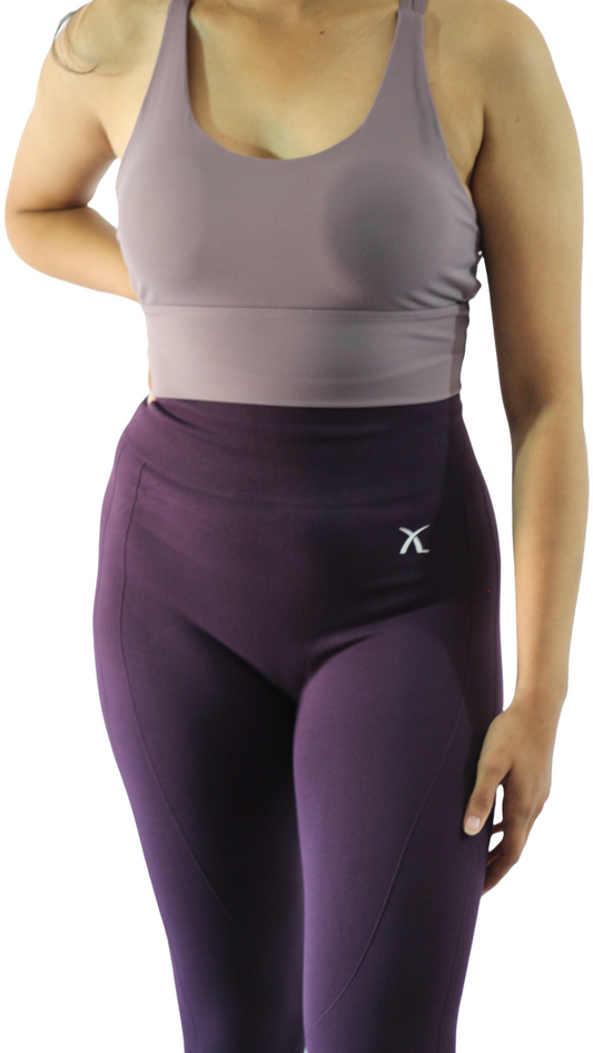 Compression Leggings - Blue Grey/Brown/Plum